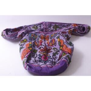 Purple Embroidered Crossbody Bag Purse, Shoulder Strap, Fashion, ~ 250809-WH 451